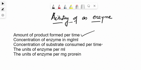the-activity-of-an-enzyme-is-measured-a5-0-amount-of-product-formed-per-time-concentration-of-enzyme-in-mglml-concentration-of-substrate-consumed-per-time-the-units-of-enzyme-per-ml-the-unit-09073