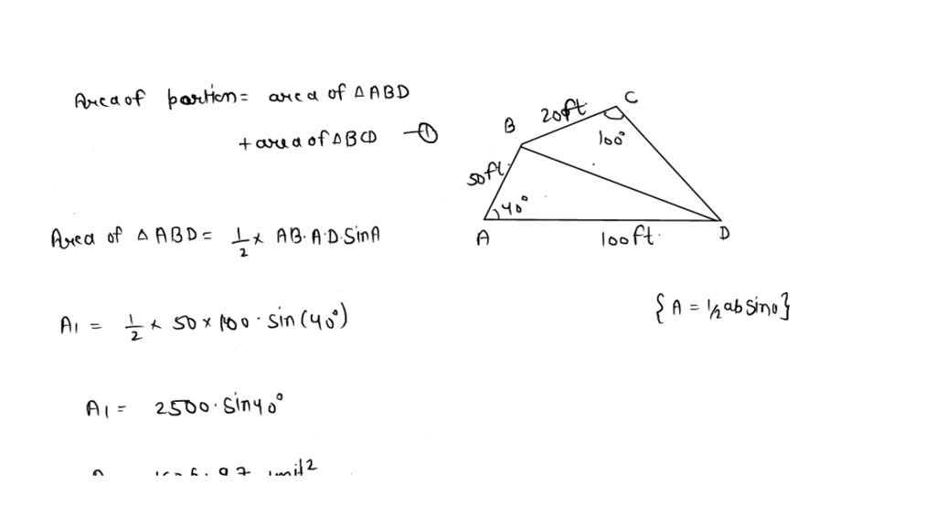 The following is a drawing of an irregular parcel of land: 20 B 100