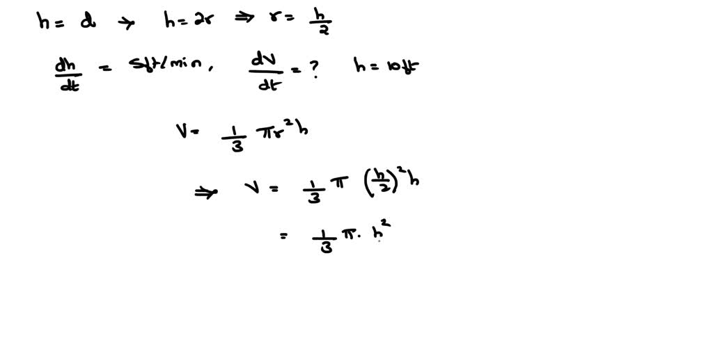 SOLVED: Sand pouring from a chute forms a conical pile whose height is ...