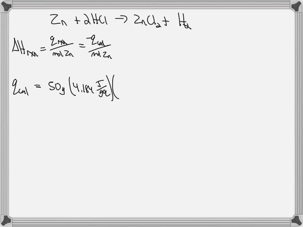 SOLVED Zinc metal reacts with hydrochloric acid according to the