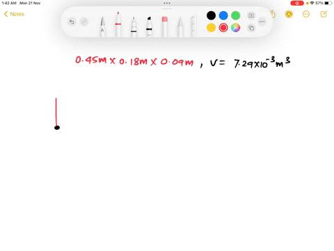 11-5-pts-a-045-m-x-018-m-x-009-m-block-is-suspended-from-wire-and-is-completely-under-water-what-buoyant-force-acts-on-the-block-draw-the-free-body-diagram-36833