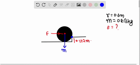 in-the-figure-what-magnitude-of-force-f-applied-horizontally-at-the-axle-of-the-wheel-is-necessary-to-raise-the-wheel-over-an-obstacle-of-height-h-0172-m-the-wheels-radius-is-r-0600-m-and-it-50139