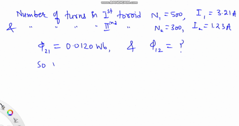 two-toroidal-solenoids-are-wound-around-the-same-form-so-that-the-magnetic-field-of-one-passes-through-the-turns-of-the-other-solenoid-1-has-500-turns-while-solenoid-2-has-300-turns-when-the-current-3