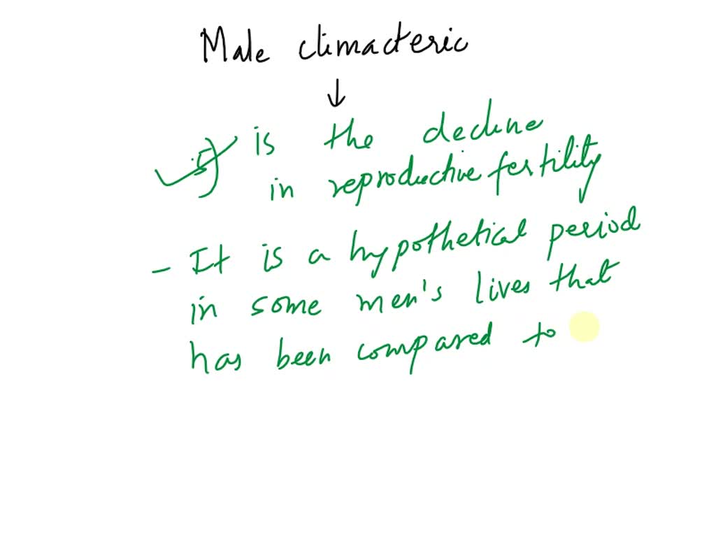 SOLVED QUESTION 47 Male climacteric is the period of pleasure