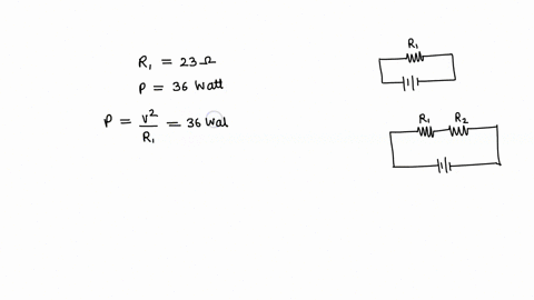 a-resistor-with-r1-23-is-connected-to-a-battery-that-has-negligible-internal-resistance-and-electrical-energy-is-dissipated-by-at-a-rate-of-36-w-if-a-second-resistor-with-r2-20-is-connected-20296
