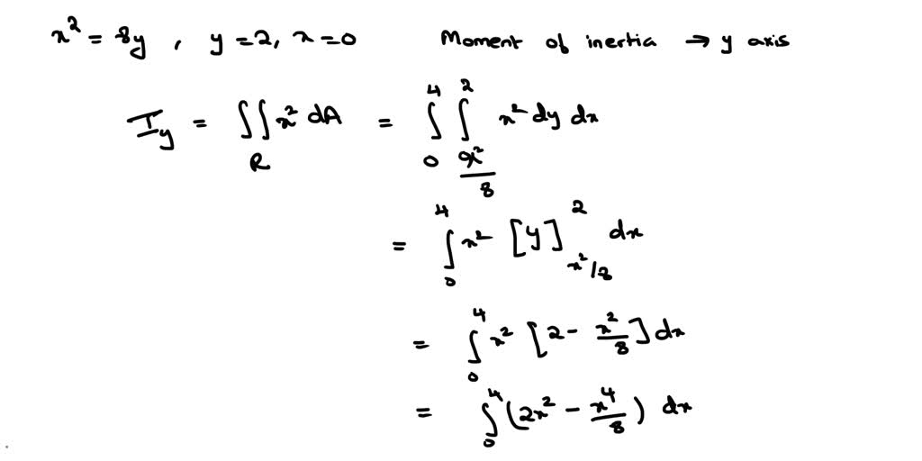 solved-find-the-moment-of-inertia-with-respect-to-the-y-axis-of-the-curve-x-2-8y-bounded-by