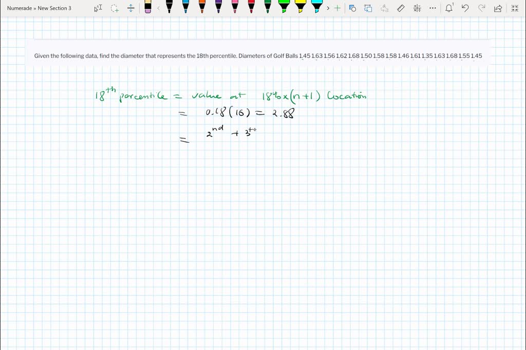 SOLVED: Given the following data, find the diameter that represents the ...