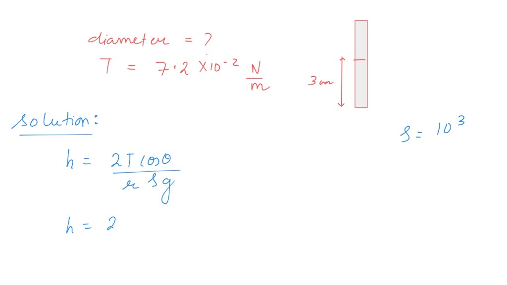 SOLVED If water rises in a capillary tube upto 3 cm. What is the