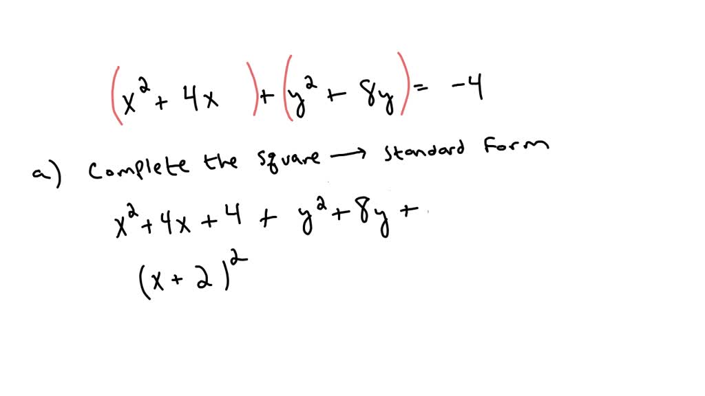 SOLVED: Complete the square to rewrite the following equation in ...