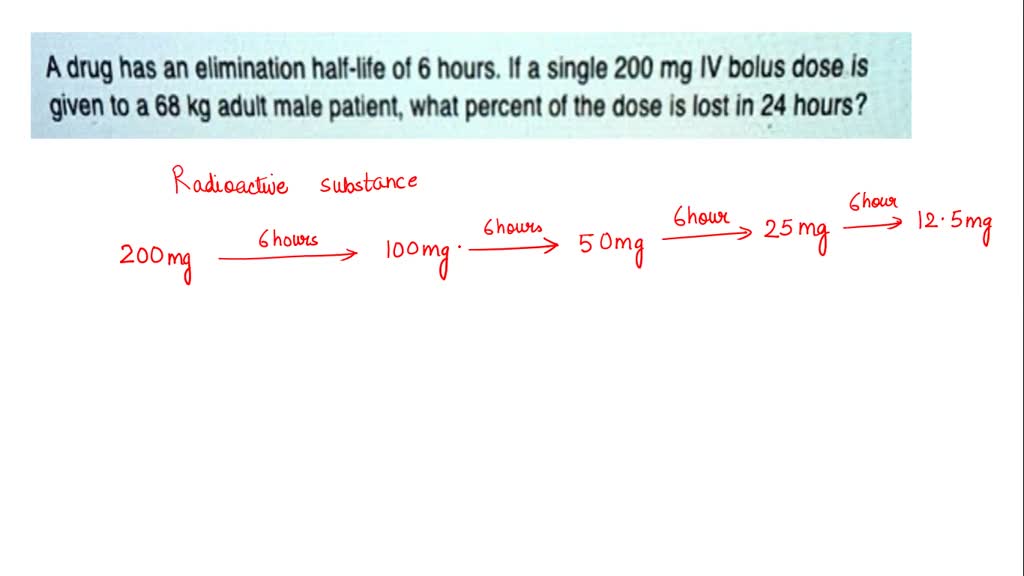 solved-a-drug-has-an-elimination-half-lite-of-6-hours-if-a-single-200