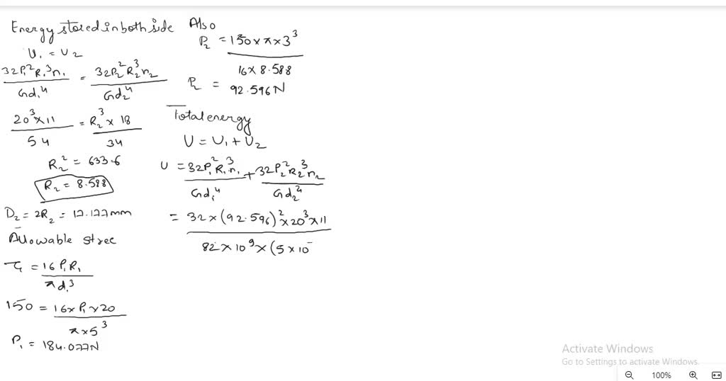 SOLVED A composite spring has two steel springs connected in series