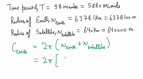 an-earth-satellite-moves-in-circular-orbit-640-km-uniform-circular-motion-above-earth-surface-with-period-of-980-min-what-are-a-the-speed-and-b-the-magnitude-of-the-centripetal-acceleration-35571