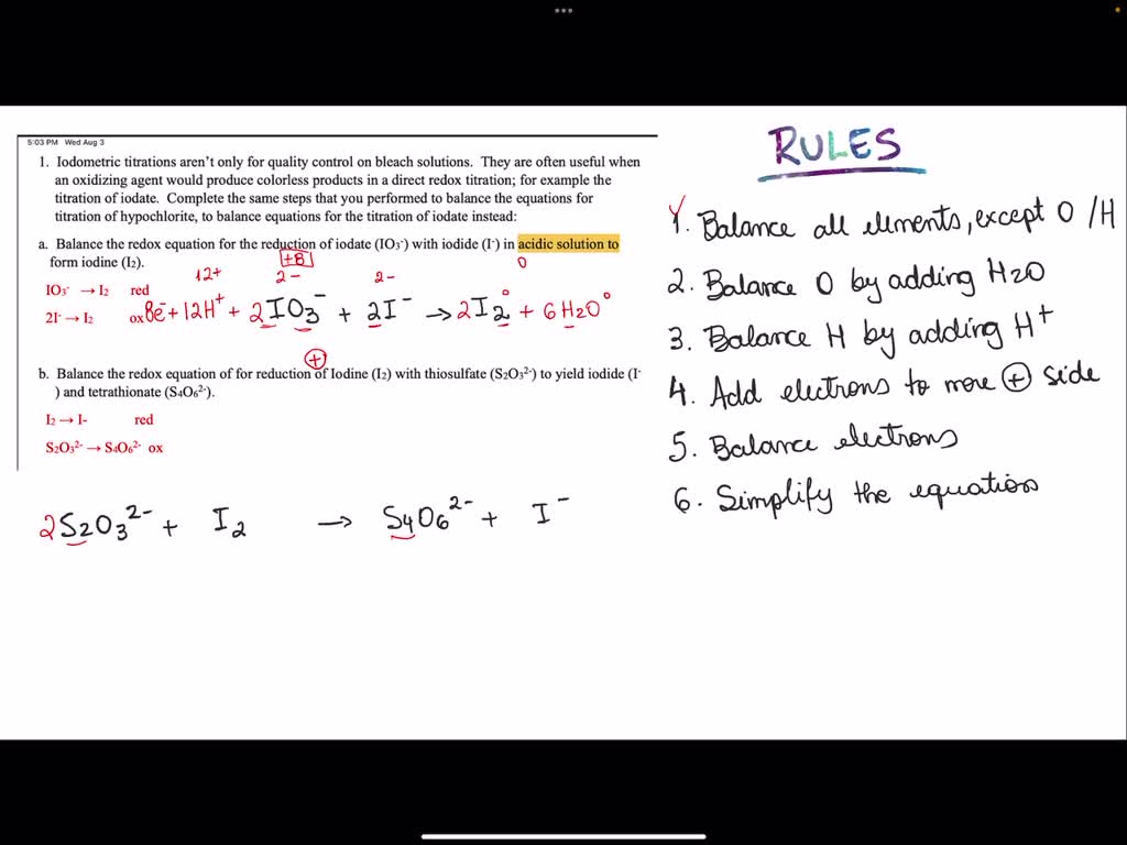 SOLVED This topic is about redox titrations determination of