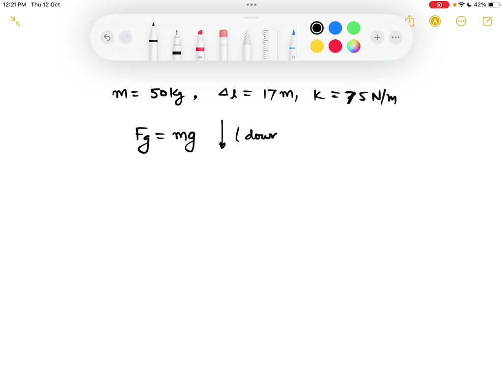 SOLVED A person, m=50kg bungee jumping is shown at the lowest point of