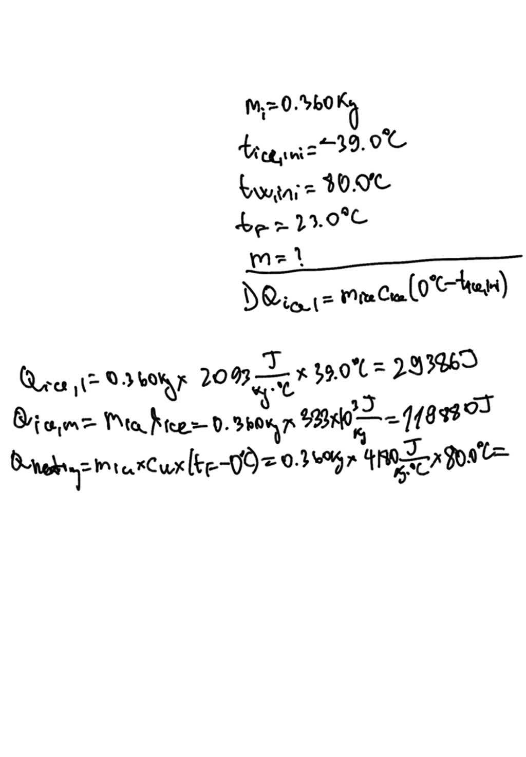 SOLVED: In a container of negligible mass, 0.350 kgkg of ice at an ...