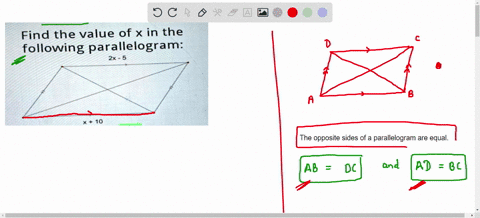 find-the-value-of-x-in-the-following-parallelogram-2x-5-x-10-x-62062