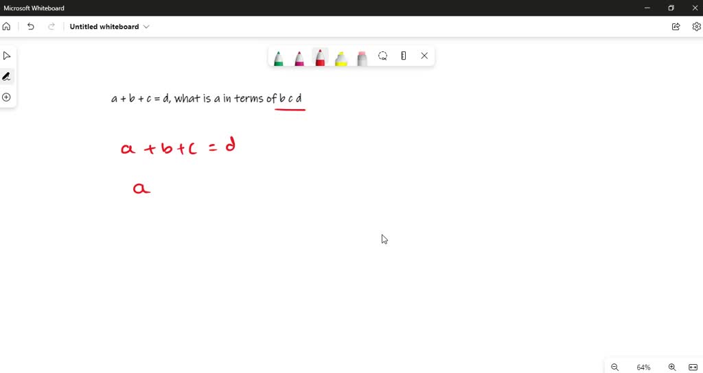 SOLVED: If 2c - d = 3d - 2c, what is d in terms of c?