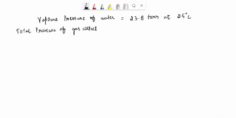 the-vapor-pressure-of-water-is-238-torr-at-25-c-the-total-pressure-of-a-gas-collected-over-water-after-a-particular-reaction-is-758-torr-what-is-the-partial-pressure-of-the-gas-produced-by-t-90414