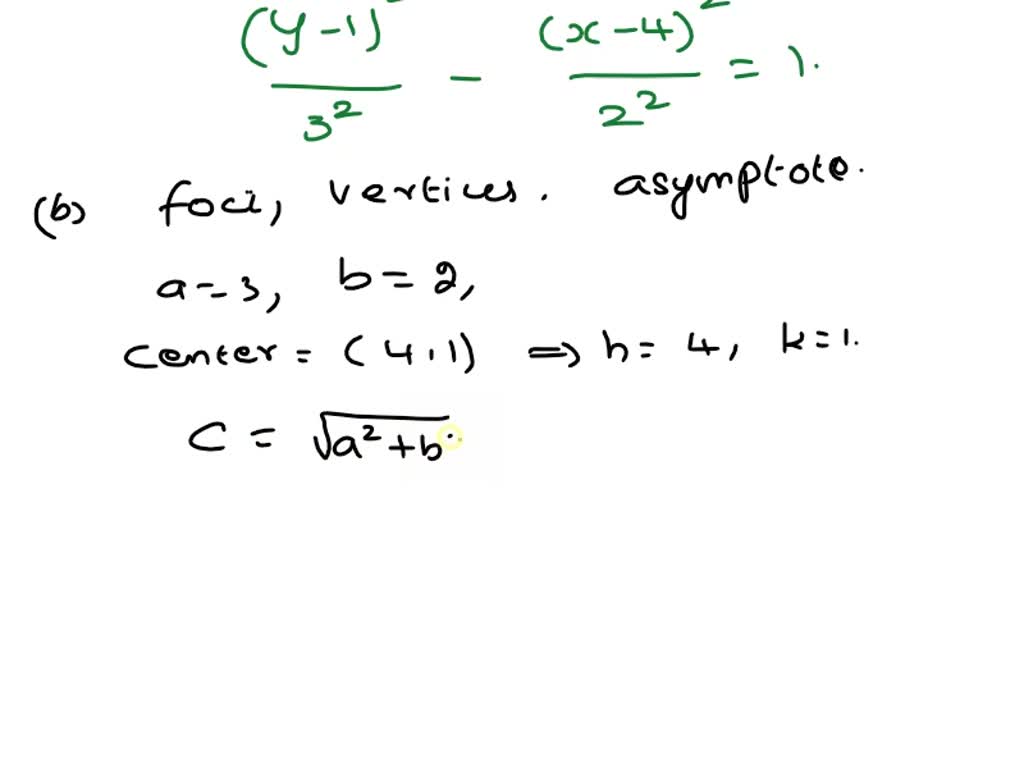 Solved C Given An Equation Of A Hyperbola 9x2 4y2 72x 8y 176 0