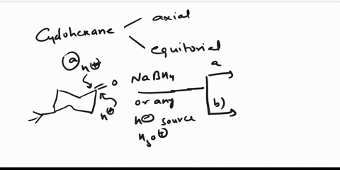 analogous-4-tert-butylcyclohexanone-is-locked-in-the-conformation-with-the-tert-butyl-group-equatorial-and-thus-the-two-faces-of-the-carbonyl-group-become-non-equivalent-this-means-that-when-82416