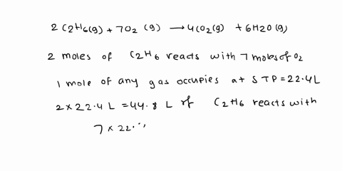 ethane-burns-in-air-to-give-hz0-and-coz-2-c2h6-g-7-o2g-v-4-co2g-6-hzog-a-what-volume-of-02-l-is-required-for-complete-reaction-with-43-l-of-czh6-assume-all-gases-are-measured-at-the-same-tem-80446