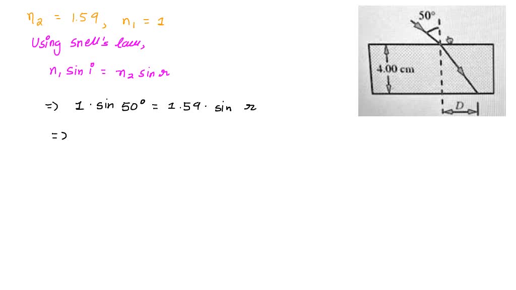 SOLVED: '1; Aray of light passes from air into block of glass with ...