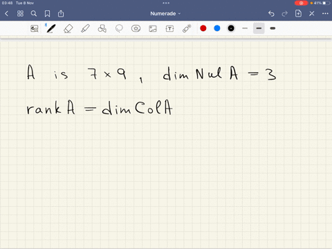 if-the-null-space-of-a-7-x-9-matrix-is-3-dimensional-find-rank-a-dim-row-a-and-dim-col-a_-0-a-rank-a-4-dim-row-a-4-dim-col-a-4-0-b-rank-a-6-dim-row-a-6-dim-col-a-3-0c-rank-a-6-dim-row-a-3-di-66607