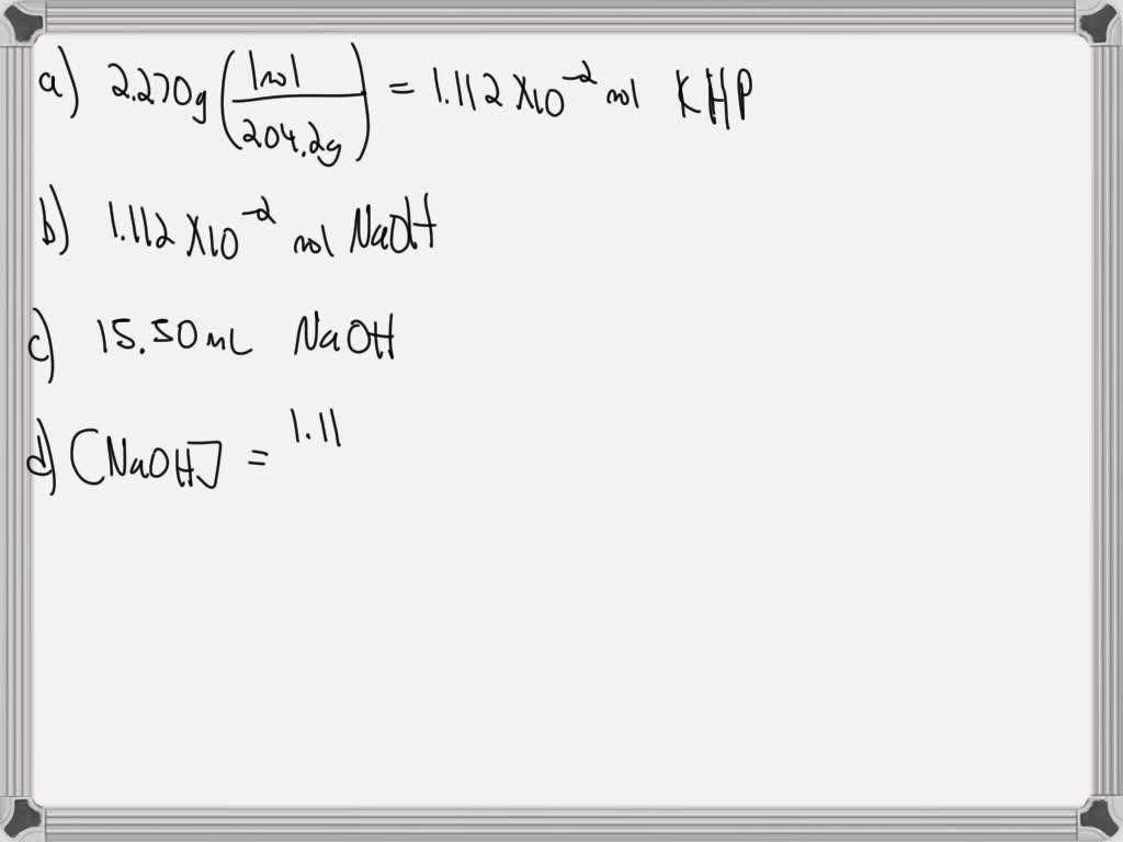 SOLVED: In the experiment 'Determining the Molar Concentration of ...