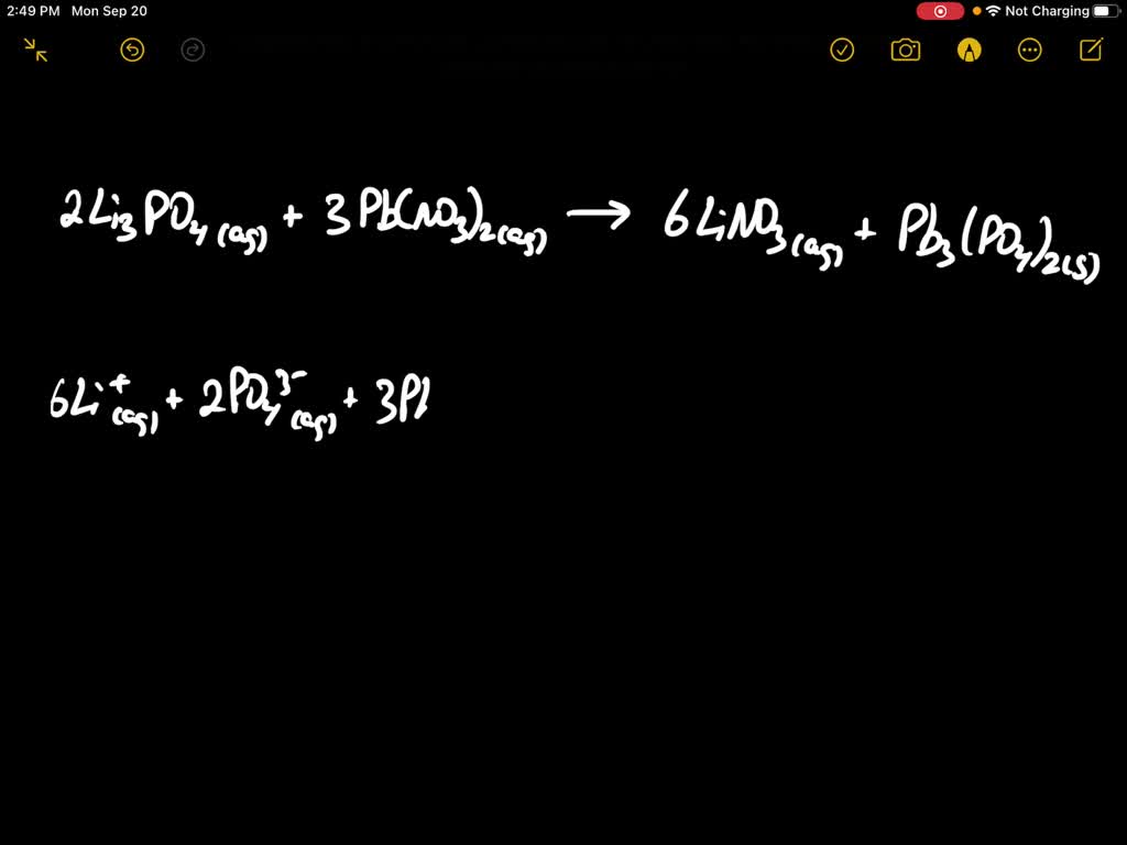 SOLVED: Identify The Spectator Ions In The Following Reaction. 2 Li3PO4 ...