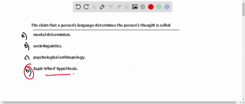 the-claim-that-a-persons-language-determines-the-persons-thought-is-called-mental-determinism-sociolinguistics-psychological-anthropology-sapir-whorf-hypothesis-66009