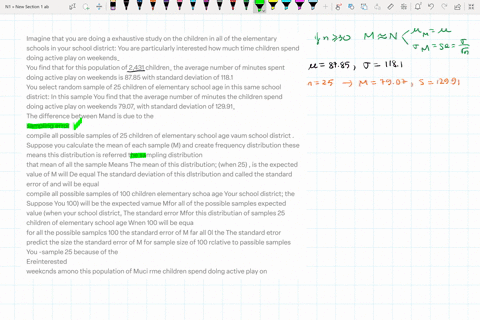 central-limit-theorem-aa-imagine-that-you-are-doing-a-exhaustive-study-on-the-children-in-all-of-the-elementary-schools-in-your-school-district-you-are-particularly-interested-how-much-time-19103