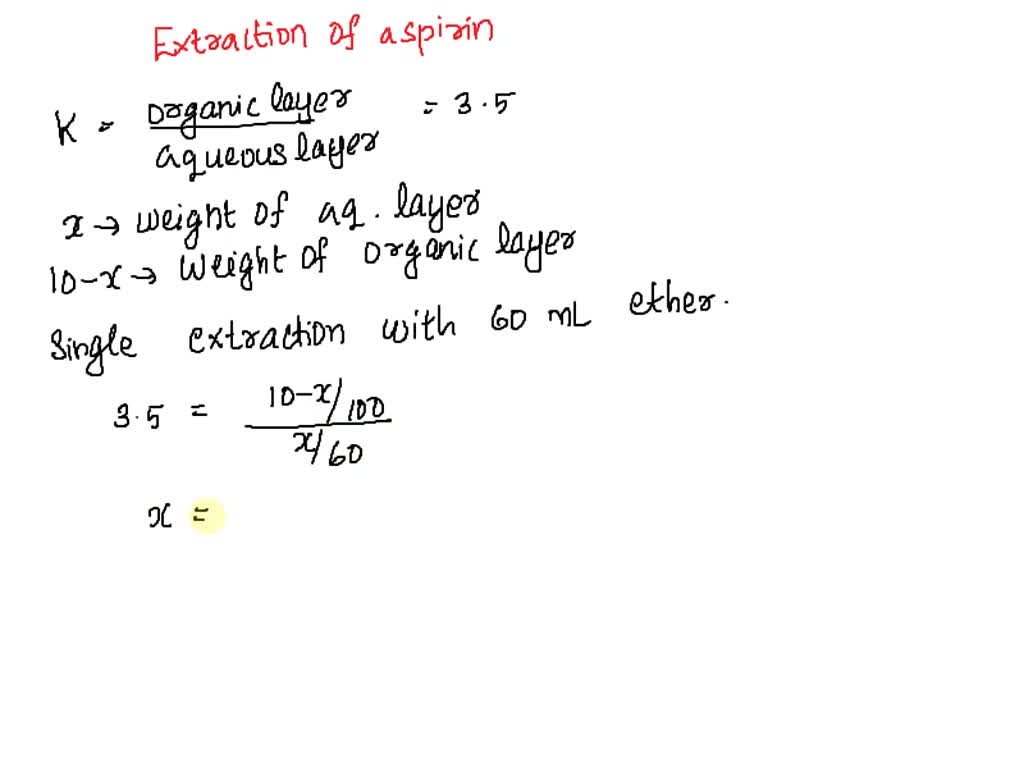 SOLVED The partition coefficient between diethyl ether and water for