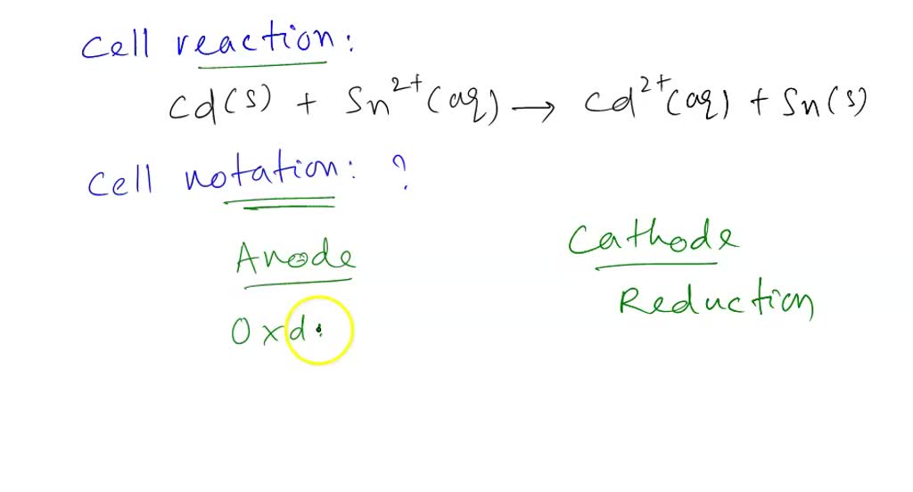 When cadmium is placed in a tin solution, the following reaction occurs ...