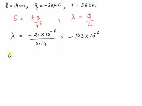 a-rod-140-cm-long-is-uniformly-charged-and-has-a-total-charge-of-200-c-determine-the-magnitude-and-direction-of-the-electric-field-along-the-axis-of-the-rod-at-a-point-360-cm-from-its-center-59193
