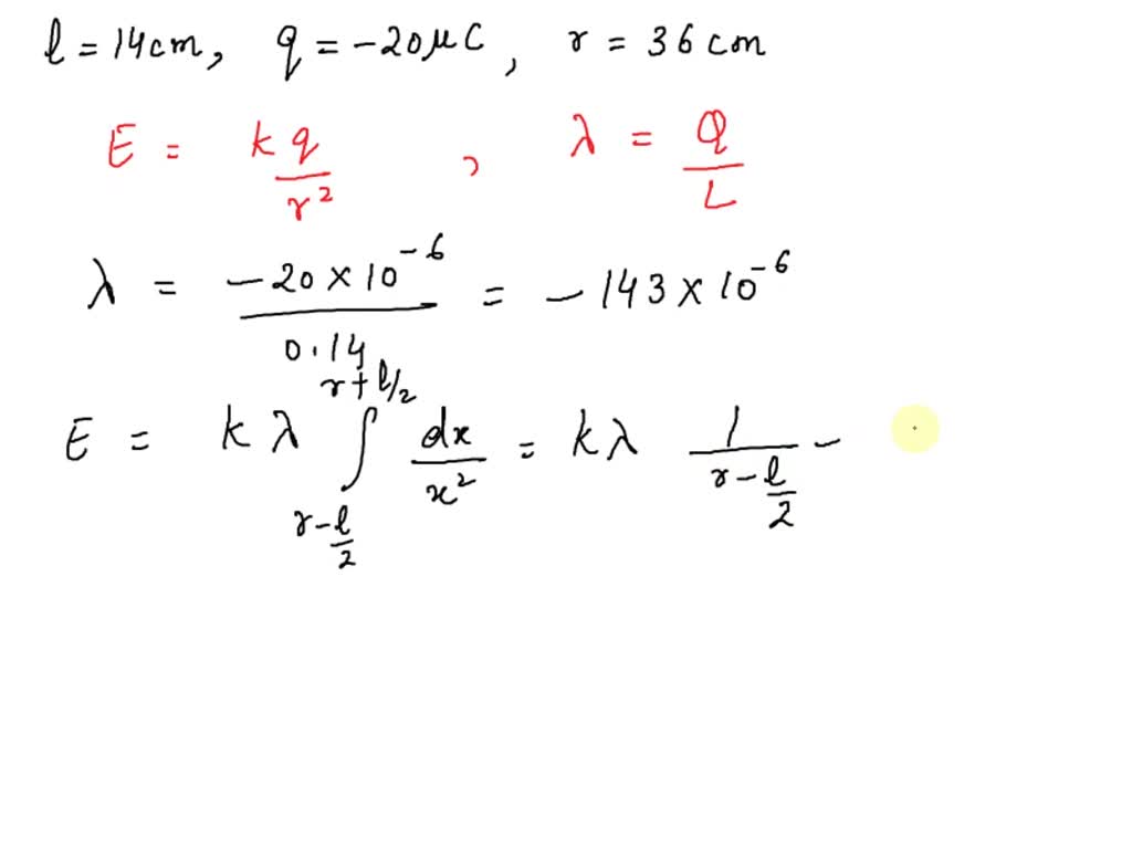 Solved A Rod Cm Long Is Uniformly Charged And Has A Total Charge