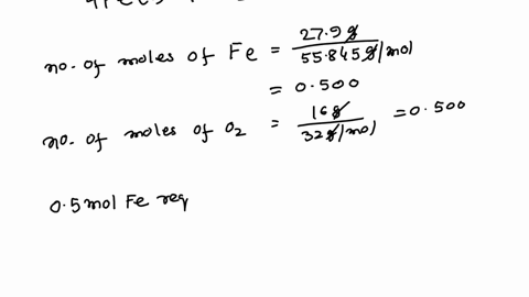 4fes-3o2g-2fe2o3s-determine-the-limiting-reactant-if-the-reaction-starts-with-279g-of-fe-and-160g-of-o2-determine-the-theoretical-yield-of-fe2o3s-in-grams-determine-the-percent-yield-if-the-68774