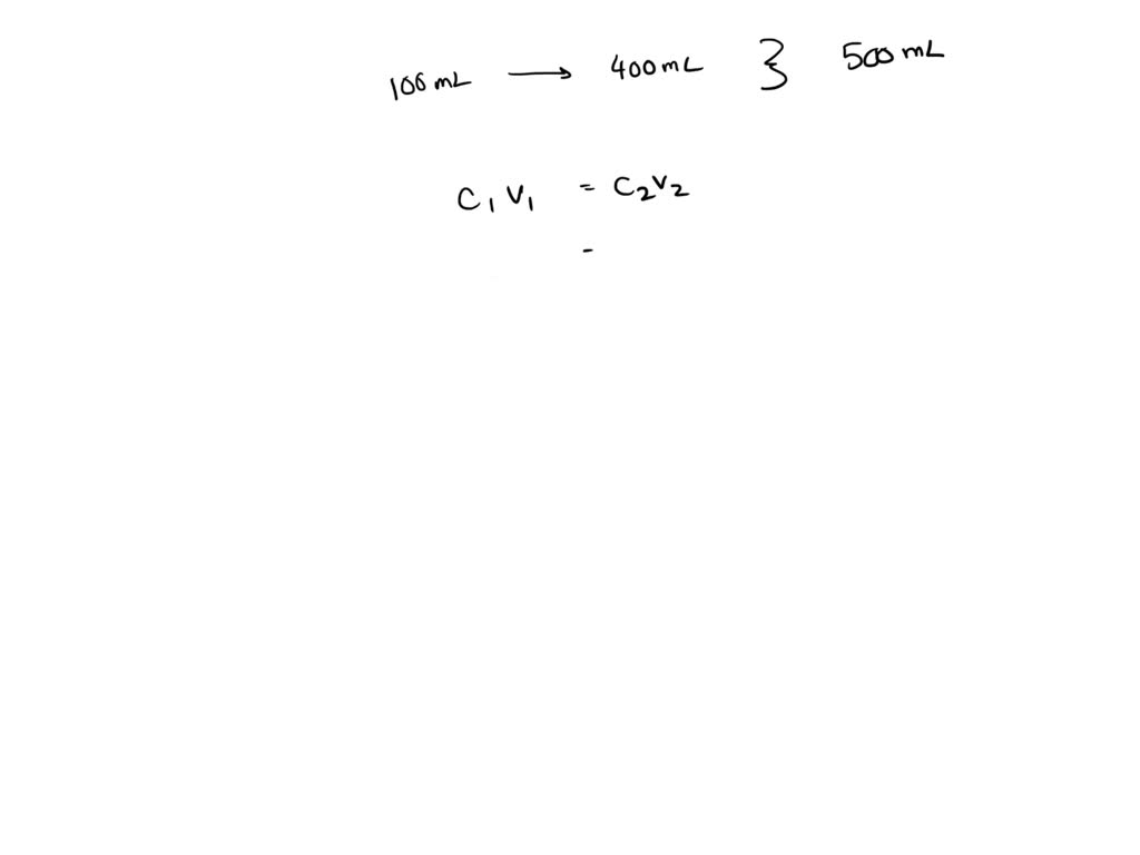 SOLVED Practice your understanding of dilutions with the following