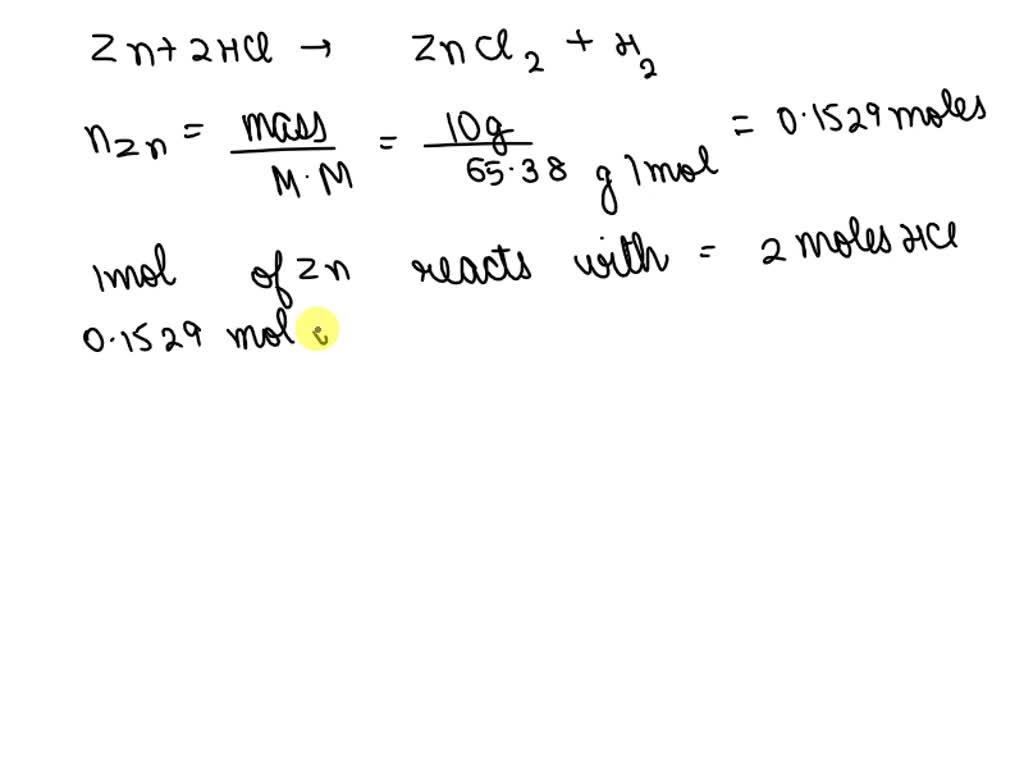 SOLVED Calculate the mass of hydrochloric acid (HCl) needed to react