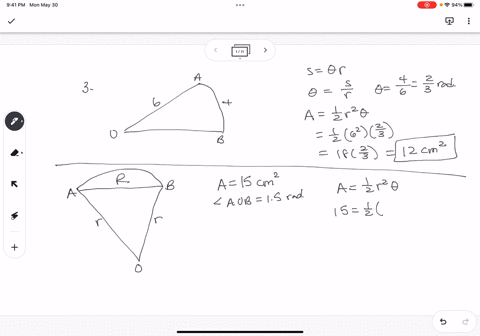 the-arc-ab-of-a-circle-center-o-and-radius-6-cm-has-length-4-cm-find-the-area-of-the-minor-sector-aob-5-marks-4-the-diagram-shows-the-sector-aob-ofa-circle-of-radius-cm_-the-area-of-the-sect-02444