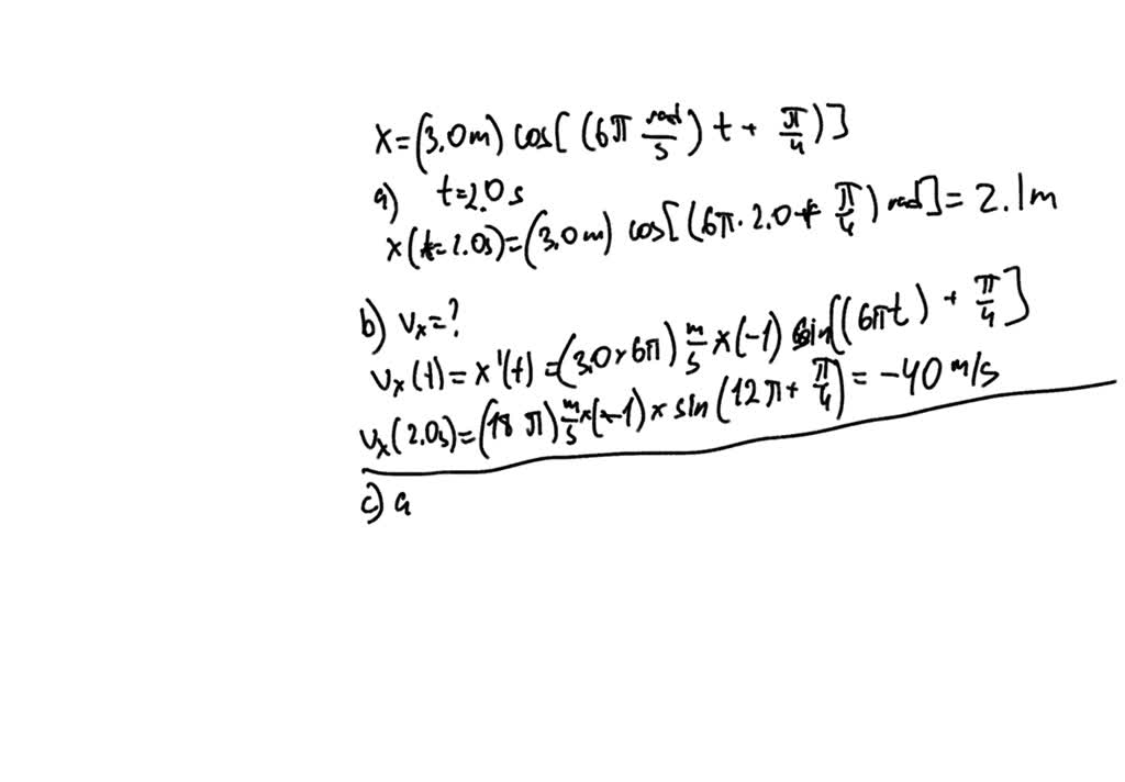 SOLVED: A body oscillates with a simple harmonic motion along the x ...