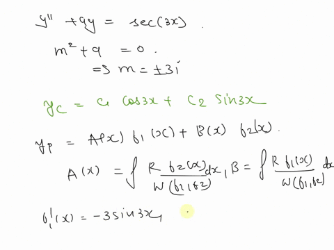 points-solve-the-following-differential-equation-by-variation-of-parameters-fully-evaluate-all-integrals-9y-sec3w-find-the-most-general-solution-to-the-associated-homogeneous-differential-eq-39567