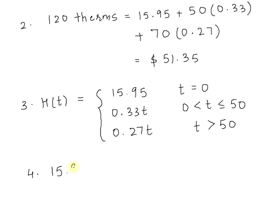 SOLVED An energy company has the following rate schedule for heating a