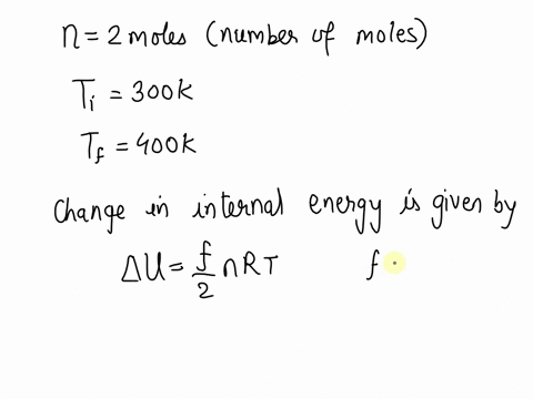 what-is-the-change-in-internal-energy-of-200-moles-of-a-monatomic-ideal-gas-as-it-is-heated-from-300-k-to-400-k-81612