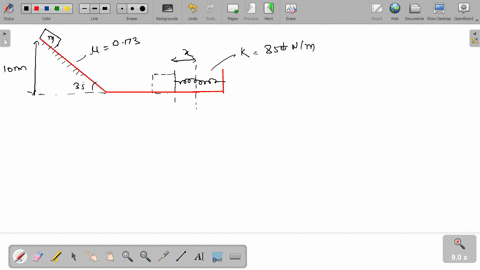 a-50-kg-mass-is-at-rest-at-the-top-of-a-ramp-that-is-inclined-at-35-above-the-horizontal-themass-is-initially-100-m-above-the-ground-and-then-slides-down-the-ramp-whose-coefficient-ofstatic-06577