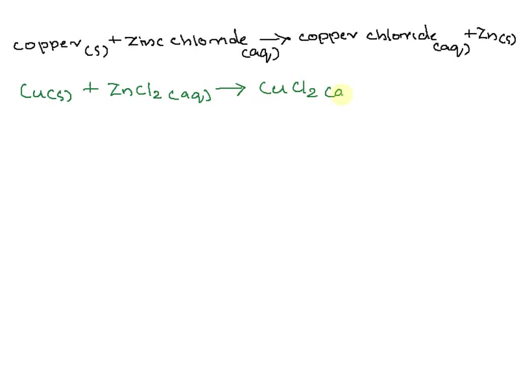 SOLVED Write the balanced chemical equations 1 zinc react with