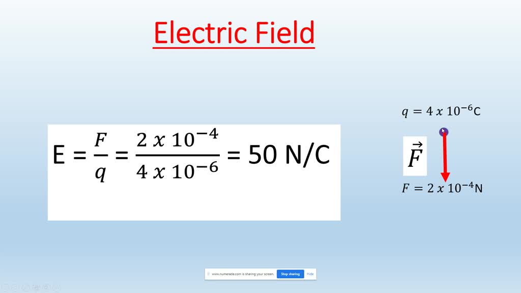SOLVED A positive test charge of 4.0 x 106 C is in an electric field that exerts a force of 2.