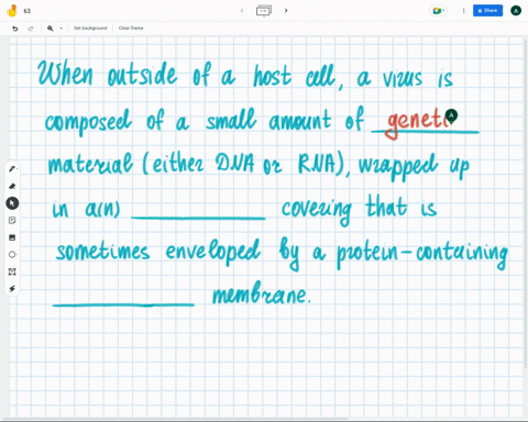 when-outside-of-a-host-cell-a-virus-is-composed-of-a-small-amount-of-material-either-dna-or-rna-wrapped-up-in-a-covering-that-is-sometimes-enveloped-by-a-protein-containing-membrane-81877