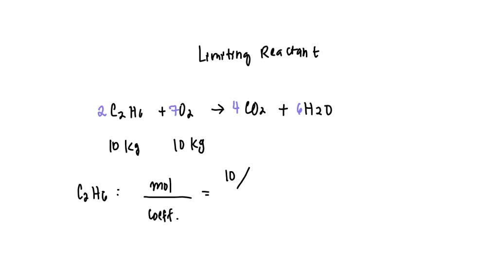 SOLVED The combustion reaction of ethene is as follows C2H6 + O2 —> CO2 + H2O If 10 kg of each
