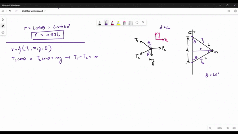 figure-below-a-ball-of-mass-m-is-connected-by-means-of-two-massless-strings-each-of-length-lto-a-vertical-rotating-rod-the-strings-are-tied-to-the-rod-with-separation-d-l-and-are-taut-rot-ui-84342
