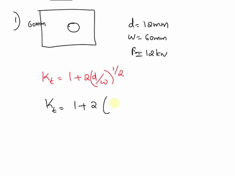 problem-1-find-the-maximum-stress-induced-in-the-following-cases-taking-stress-concentration-into-account-1-a-rectangular-plate-60-mm-x10-mm-with-a-hole-12-diameter-as-shown-in-figure-a-and-23813